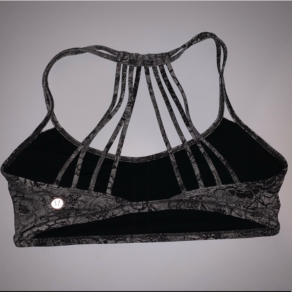 Lululemon Lighten Up Bra - Gray Floral Pattern